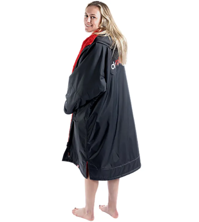 Dryrobe Adult Advance Long Sleeve Change Robe V3 Large Black/Red-3